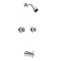 Nomis Tub/Shower Faucet - 2 Handles - Chrome - 7 Pieces