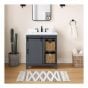 Meuble-lavabo, Balboa, avec paniers, 1 porte/4 étagères, charbon, 30" x 34,5"