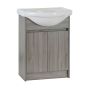 Meuble-lavabo, Cybellia, 2 portes, gris, 24"