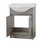 Meuble-lavabo, Cybellia, 2 portes, gris, 24"