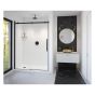 Porte de douche coulissante, Vela, 56 1/2" - 59" x 78 3/4", verre clair, noir mat/or brossé