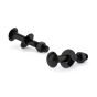 Boulon de carrosserie tête ronde écrou et rondelle, fini anticorrosion noir, 1/2" x 5", 2/pqt