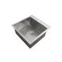 Évier de cuisine simple carré, Lixia, acier inoxydable, 20" x 20" x 9"
