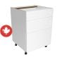 Base Cabinet 3 Drawers - Shaker - White - 24" x 34 3/4" x 24"