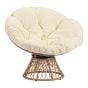 Papasan Armchair - Steel/Rattan - White
