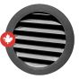 Plastic Round Mini Louvers - Black - 2"