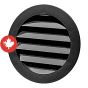 Plastic Round Mini Louvers - Black - 3"