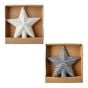 Tinsel Star Tree Top - White/Silver (Sold Individually)