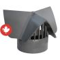 Chapeau cheminée, RadonX, femelle, PVC, SGV, 4"