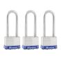 Laminated Padlock - Long Shackle - 1 3/4" - 3/pkg