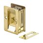 Rectangular Privacy Pocket Door Lock - Recessed - Brass
