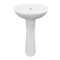 Lavabo en porcelaine sur pied, blanc, 19 3/4'' x 16'' x 32 1/2''