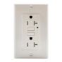 Plaque murale prise double, blanc, 20 A, 125 V