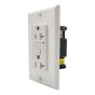 Plaque murale prise double, blanc, 20 A, 125 V