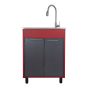 Ensemble cabinet de lavage, noir-rouge, 24"