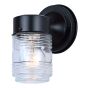 Outdoor wall light, Clear Glass, Black, 4-1/2-in x 7-1/2-in x 6-in