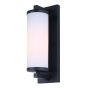 Nebulia Outdoor Wall Light, Opal Glass, Black Sand, 4,75 po x 14,5 po x 5,75 po