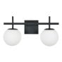 Vanity Wall Light – 2 Bulbs – Black