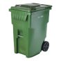 Wheeled Green Bin with American Grip, 10-in Wheels, 240 L
