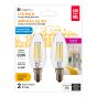 LED Light Bulbs, C Type, Soft White, 4.5W, 2/Pkg