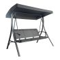 Rhea Garden Swing Chair - 3-Seater with Canopy - Dark Grey
