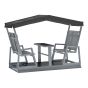 Bastia Garden Swing Chair - 4-Seater With Canopy - Gray/Black