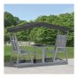 Bastia Garden Swing Chair - 4-Seater With Canopy - Gray/Black