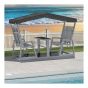 Bastia Garden Swing Chair - 4-Seater With Canopy - Gray/Black