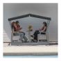 Bastia Garden Swing Chair - 4-Seater With Canopy - Gray/Black