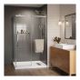 Porte de douche coulissante Inspiration, 48", verre clair, cadre chrome