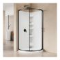 Ensemble de douche en coin, 34" x 76", noir mat