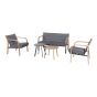 Nova Conversation Set - 5-Piece - Steel Frame - Grey and Wood