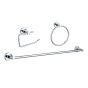 Bathroom Hardware Kit - 3 Pieces - 24" Bar - Chrome