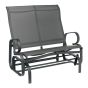 Monaco Double Glider Chair - Aluminum Frame - Black