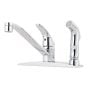 Kitchen Faucet - 1 Handle - With Side Sprayer - Polished Chrome Finish