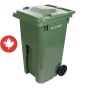 Bac sur roues à prise européenne, 240 l, vert