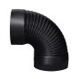 90° Black Matt Corrugated Elbow - 24 Ga - 5"