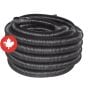 Tuyau de drainage, non-perforé, noir, 4" x 45 m