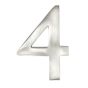 Chiffre moderne #4, nickel satiné, 4"