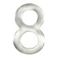 Chiffre moderne #8, nickel satiné, 4"