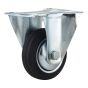 Euro Series Industrial Rubber Casters - Model: Rigid - 3 1/8"