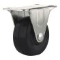 Industrial Black General-Duty Rubber Casters - Model: Rigid - 2" x 62 mm