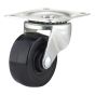 Industrial Black General-Duty Rubber Casters - Model: Swivel - 3" x 96.5 mm