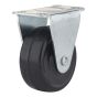 Industrial Black General-Duty Rubber Casters - Model: Rigid - 1 1/2" x 51 mm