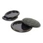Carpet Base and Metal Round Shell Cups - Gray - 2 1/2" - 4/Pkg