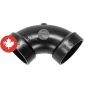 Coude 90° en ABS DWV, long, 2", femelle, noir