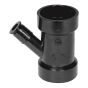 Raccord en Y pour lave-vaisselle ABS DWV, 1 1/2" x 1 1/2" x 1/2", femelle, noir
