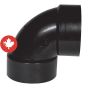 Coude à 90° ABS DWV, 4", femelle, noir