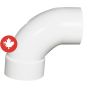 PVC/BNQ 90° Elbow - 3" - Spigot x Hub - White