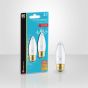 Ampoule incandescente, B11, chandelier, blanc doux, 60 W, 2/pqt